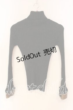 画像1: Jean Paul GAULTIER / スタンドネックリブレザーカフニット T160-168 ブラック O-25-12-23-003-GO-TO-YM-OS