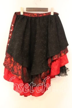 画像4: Qutie Frash / アシメラップスカート  ブラックｘレッド O-25-12-23-031-QU-SK-YM-OS