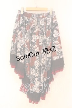 画像3: Qutie Frash / 後ろロングスカート  ブラックｘレッド O-25-12-23-032-QU-SK-YM-OS