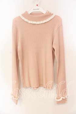 画像1: axes femme / バイカラーフリルローズニット F ピンク O-25-12-23-033-AX-TO-OW-OS