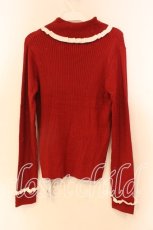 画像2: axes femme / バイカラーフリルローズニット F アカ O-25-12-23-034-AX-TO-OW-ZT608 (2)