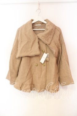 画像1: axes femme / ラメ入りロービングジャケット M ベージュ O-25-12-23-040-AX-JA-IG-OS
