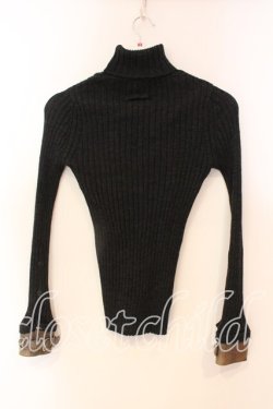 画像4: Jean Paul GAULTIER / スタンドネックリブレザーカフニット T160-168 ブラック O-25-12-23-003-GO-TO-YM-OS