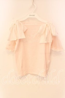 画像1: LIZ LISA / 肩リボンギンガムカットソー 0 ピンク O-25-12-23-046-LO-TO-YM-OS