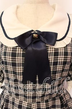 画像2: Amavel / ブローチ付きチェックワンピース F ネイビー O-25-12-23-049-CA-OP-YM-OS