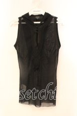 画像1: Jean Paul GAULTIER / ノースリーブパワーネット魔女フードトップス 40 ブラック O-25-12-23-004-GO-TO-YM-OS (1)