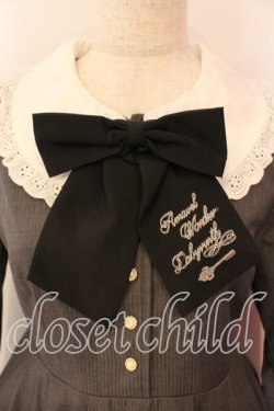 画像2: Amavel / リボンタイ付きストライプワンピース F グレー O-25-12-23-051-CA-OP-YM-OS