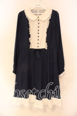 画像1: axes femme POETIQUE / レース切り替えワンピース M コン O-25-12-23-054-AX-OP-YM-OS