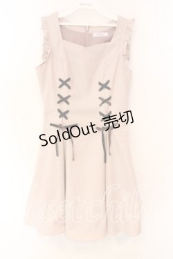 画像1: Ank Rouge / ベロアレースアップジャンパースカート  ピンク千鳥格子 O-25-12-23-061-CA-OP-IG-ZT095