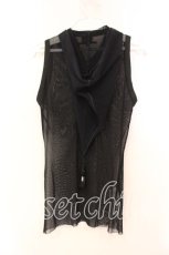 画像4: Jean Paul GAULTIER / ノースリーブパワーネット魔女フードトップス 40 ブラック O-25-12-23-004-GO-TO-YM-OS (4)