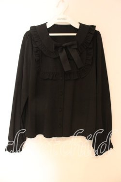 画像1: Ank Rouge / ヨークフリルリボンブラウス  クロ O-25-12-23-068-CA-BL-IG-OS