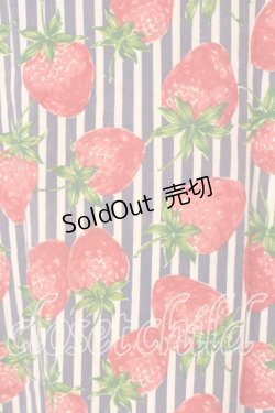 画像2: Jane Marple / ストロベリー meets ストライプのパフTシャツ Ｍ ネイビー×シロ O-25-12-23-069-JM-TS-IG-ZT108