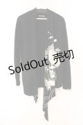 HELL CAT PUNKS / スカルプリントカーディガン F ブラック O-25-12-23-010-PU-TO-YM-OS