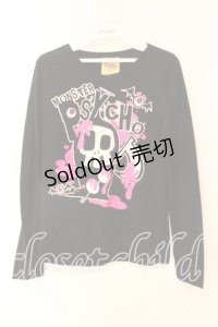 SUPER LOVERS / MONSTER PSYCHO プリントカットソー  ブラック O-25-12-23-011-PU-TO-YM-OS