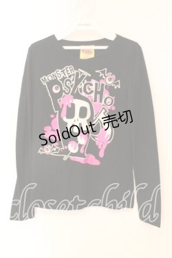 画像1: SUPER LOVERS / MONSTER PSYCHO プリントカットソー  ブラック O-25-12-23-011-PU-TO-YM-OS