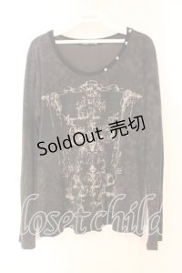 SEX POT ReVeNGe / グリッタープリントカットソー M ブラック O-25-12-23-012-SP-TO-YM-OS