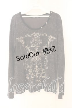 画像1: SEX POT ReVeNGe / グリッタープリントカットソー M ブラック O-25-12-23-012-SP-TO-YM-OS