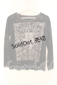 ALGONQUINS / ハットスカルプリントカットソー  ブラック O-25-12-23-013-AL-TO-YM-OS