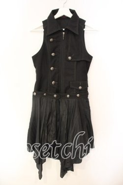 画像1: ALGONQUINS / フラップスカート付きアシンメトリーワンピース F ブラック O-25-12-23-016-AL-OP-YM-OS