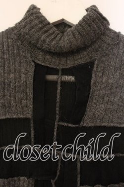 画像2: Jean Paul GAULTIER / スタンドネックリブクロスニット T160-168 グレーｘブラック O-25-12-23-002-GO-TO-YM-OS