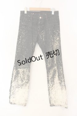 画像1: Jean Paul GAULTIER / ブリーチデニムパンツ W64 ブラック O-25-12-23-023-GO-PA-YM-OS