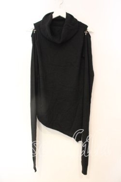 画像1: Moi-meme-Moitie / 十字架ボタンロングスリーブニット  ブラック O-25-12-23-024-MO-TO-IG-OS