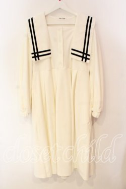 画像1: Candy Stripper / コーデュロイセーラーワンピース 2 ホワイト O-25-12-23-027-PU-OP-YM-OS