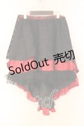 Qutie Frash / アシメラップスカート  ブラックｘレッド O-25-12-23-031-QU-SK-YM-ZY