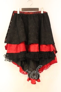画像1: Qutie Frash / アシメラップスカート  ブラックｘレッド O-25-12-23-031-QU-SK-YM-OS