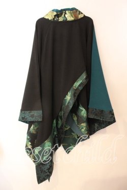 画像5: Qutie Frash / アシメ着物カーデ  ブラック×グリーン O-25-12-25-038-QU-JA-IG-OS