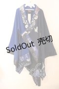 Qutie Frash / アシメ着物カーデ  ブルー O-25-12-25-039-QU-JA-IG-OS