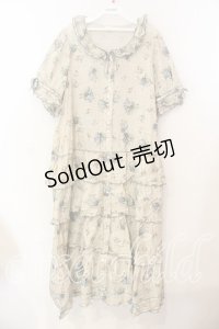 PINK HOUSE / アンティークローズ段々ワンピース【お直しあり】  アイボリー×サックス O-25-12-25-049-0-OP-IG-OS