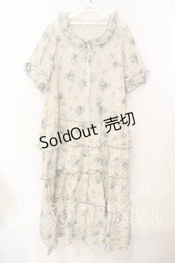 画像1: PINK HOUSE / アンティークローズ段々ワンピース【お直しあり】  アイボリー×サックス O-25-12-25-049-0-OP-IG-OS