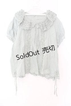 画像1: WONDERFUL WORLD / ピコフリルタックプルブラウス【お直しあり】  グリーン O-25-12-25-052-LO-BL-IG-OS