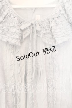 画像2: WONDERFUL WORLD / ピコフリルタックプルブラウス【お直しあり】  サックス O-25-12-25-053-LO-BL-IG-OS