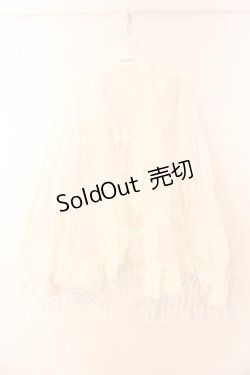 画像1: PINK HOUSE / タックフリルオーバーブラウス  シロ O-25-12-25-054-LO-BL-IG-ZT534