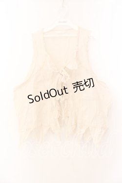 画像1: PINK HOUSE / 三角オーバベスト【お直しあり】  アイボリー O-25-12-25-056-LO-TO-IG-OS