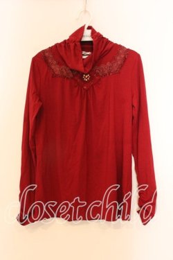 画像1: axes femme / 胸元ビジュータートル M アカ O-25-12-25-010-AX-TO-IG-OS