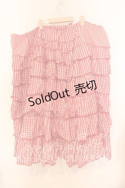 画像3: WONDERFUL WORLD / ギンガムティアードスカート【お直しあり】  アカ O-25-12-25-060-LO-SK-IG-OS