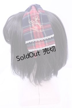 画像2: Angelic Pretty / Fancyタータンチェックカチューシャ  ネイビー×アカ O-25-12-25-1040-AP-AC-OW-OS