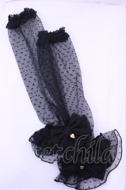 画像1: Angelic Pretty / ハートチュールPrincessアームウォーマー  クロ O-25-12-25-1045-AP-ZA-OW-OS
