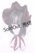 axes femme kawaii / ベルベットドールハーフボンネット  ワイン O-25-12-25-1048-AX-AC-OW-OS