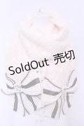 axes femme / ファーBIGリボンマフラー  アイボリー O-25-12-25-1051-AX-ZA-IG-OS