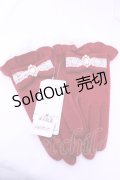 axes femme / ビジュー付Bigリボン手袋  アカ O-25-12-25-1059-AX-ZA-IG-OS