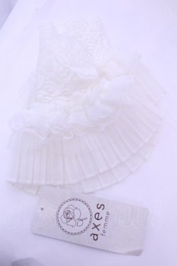 画像1: axes femme / プリーツレースカフス  シロ O-25-12-25-1060-AX-ZA-IG-OS