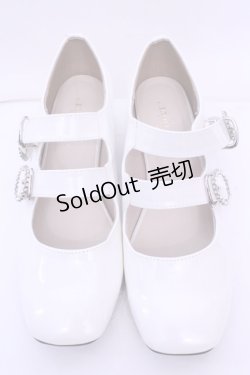 画像2: axes femme POETIQUE / ビジューバックルパンプス Ｌ シロ O-25-12-25-1061-AX-SH-IG-ZT088