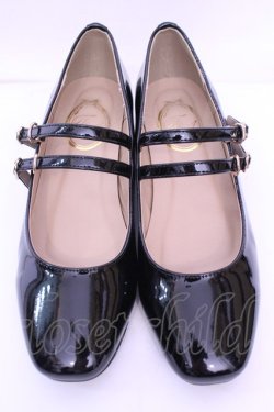 画像2: F&A / ダブルストラップスクエアトゥパンプス Ｌ クロ O-25-12-25-1062-LO-SH-IG-OS