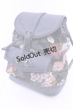 画像1: axes femme / ローズ型押し配色リュック  クロ O-25-12-25-1064-AX-BG-IG-ZT273