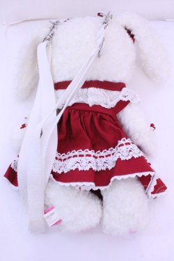 画像2: BABY,THE STARS SHINE BRIGHT / ベビードールなうさくみゃちゃんポシェット  シロ×えんじ O-25-12-25-1070-BA-JA-OW-OS