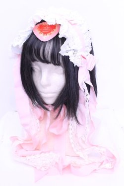 画像1: BABY,THE STARS SHINE BRIGHT / ロングリボンレースヘッドドレス  ピンク O-25-12-25-1007-BA-AC-IG-OS